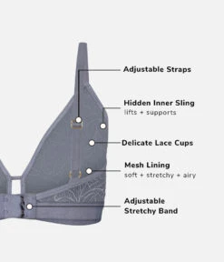 The Palm Lace Busty Bralette: Toasted Almond -Outlet No Wire Bras Store 7 product flat back palm lace busty bra toasted almond