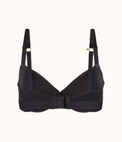 The Spacer T-Shirt Bra: Jet Black -Outlet No Wire Bras Store 7 product flat back spacer tshirt bra jet black
