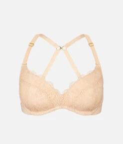 The Lace No-Wire Push-Up: Toasted Almond 22 The Lace No-Wire Push-Up: Toasted Almond -Outlet No Wire Bras Store 7 product flat front1 no wire push up toasted almond