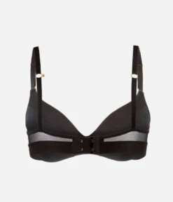 The No-Wire Push-Up: Jet Black -Outlet No Wire Bras Store 8 product flat back1 no wire push up jet black