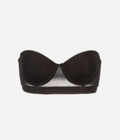 The Smooth Strapless: Jet Black -Outlet No Wire Bras Store 8 product flat front smooth strapless jet black