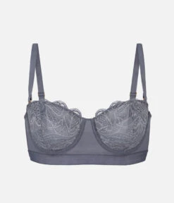 The Lace Strapless: Smoke -Outlet No Wire Bras Store 8 product flat front1 lace strapless smoke