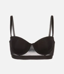 The Smooth Strapless: Jet Black -Outlet No Wire Bras Store 9 product flat front1 smooth strapless jet black