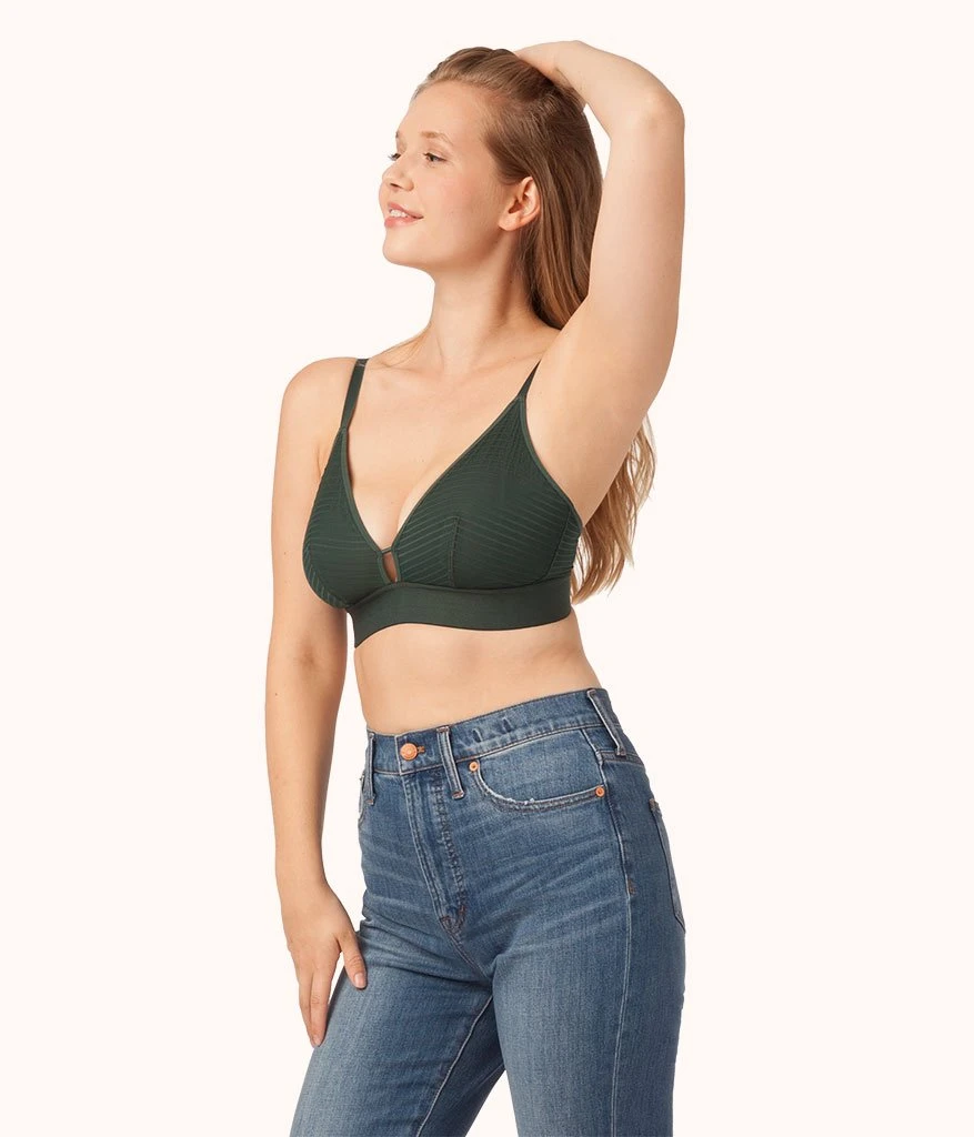 The Busty Stripe Mesh Bralette: Emerald 2 The Busty Stripe Mesh Bralette: Emerald - Image 2