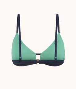 The Swim Bralette: Mint/Navy -Outlet No Wire Bras Store product flat back bralette navy mint ed306807 295d 48b1 a28d 9d949b0514c5