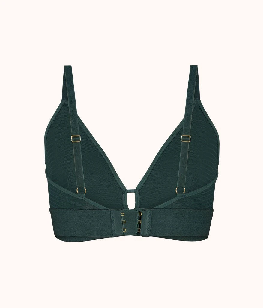 The Busty Stripe Mesh Bralette: Emerald 5 The Busty Stripe Mesh Bralette: Emerald - Image 5