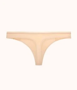 The Palm Lace Thong: Toasted Almond -Outlet No Wire Bras Store product flat back palm lace thong toasted almond ec4a2e5b 9f28 41c9 8a01 e3905e3f856b