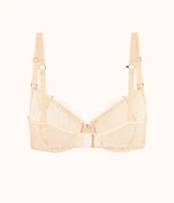 The Unlined Lace Bra: Toasted Almond -Outlet No Wire Bras Store product flat back palm lace unlined bra toasted almond a5513b65 09b4 4636 ab03 4f9c5ac47f90