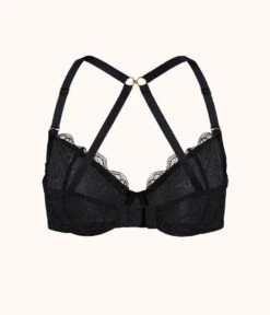 The Unlined Lace Bra: Jet Black -Outlet No Wire Bras Store product flat back1 palm lace unlined bra jet black 117ef537 fea7 44cc 86b6 6e04268bf3eb