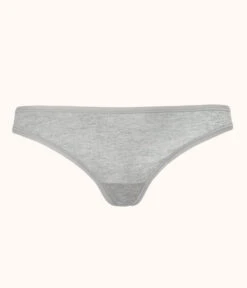 The All-Day Thong: Heather Gray -Outlet No Wire Bras Store product flat front all day thong heather gray 8c574170 9a5c 4202 93f7 4d06d17ce6c7