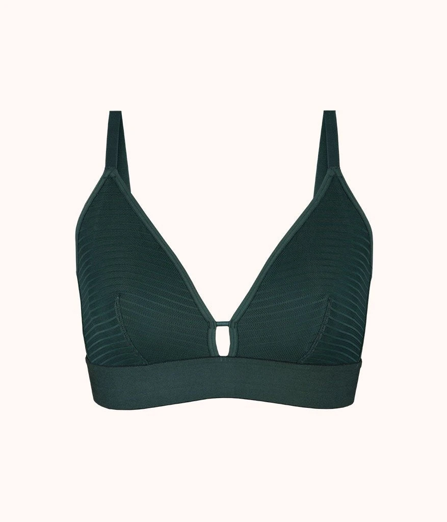 The Busty Stripe Mesh Bralette: Emerald 4 The Busty Stripe Mesh Bralette: Emerald - Image 4