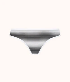 The Cotton Thong: Black/White Mini Stripe 8 The Cotton Thong: Black/White Mini Stripe -Outlet No Wire Bras Store product flat front cotton thong stripe 5eb081bd a5e7 4f77 be47 f522e6753b3a