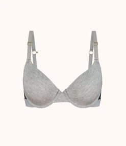 The All-Day T-Shirt Bra: Heather Gray -Outlet No Wire Bras Store product flat front modal t shirt bra heather gray 295dbc61 3027 439b b04f 894a438ac1a9