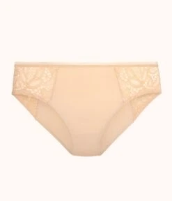 The Lace High Waist Bikini: Toasted Almond 8 The Lace High Waist Bikini: Toasted Almond -Outlet No Wire Bras Store product flat front palm lace brief toasted almond a819b694 9567 48c4 8168 96edc2ba7379