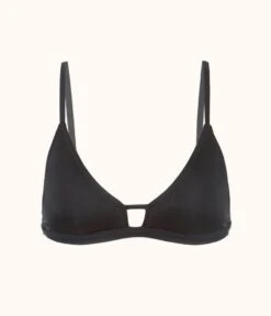 The Swim Bralette: Jet Black -Outlet No Wire Bras Store product flat front the bralette jet black ff0117e5 34b9 42bb b5cb fed68679c404