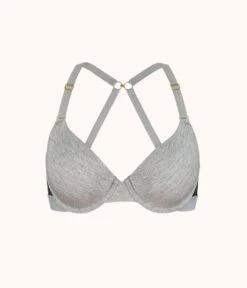 The All-Day T-Shirt Bra: Heather Gray -Outlet No Wire Bras Store product flat front1 modal t shirt bra heather gray 4e6c57e3 b716 4117 b2ec 4ad323270fdf