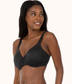 The Minimizer Bra: Jet Black -Outlet No Wire Bras Store sizeswap 32DDD 2 side minimizer bra jet black