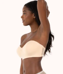 The No-Wire Strapless: Toasted Almond -Outlet No Wire Bras Store sizeswap 32DDD 2 side no wire strapless toasted almond