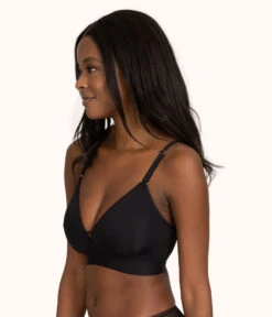 The Spacer Bra: Jet Black 18 The Spacer Bra: Jet Black -Outlet No Wire Bras Store sizeswap 32DDD 2 side spacer bra jet black