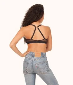 The No-Wire Push-Up: Jet Black -Outlet No Wire Bras Store sizeswap 32DD 4 back1 no wire push up jet black