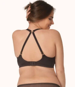 The Minimizer Bra: Jet Black -Outlet No Wire Bras Store sizeswap 36DD 4 back minimizer bra jet black