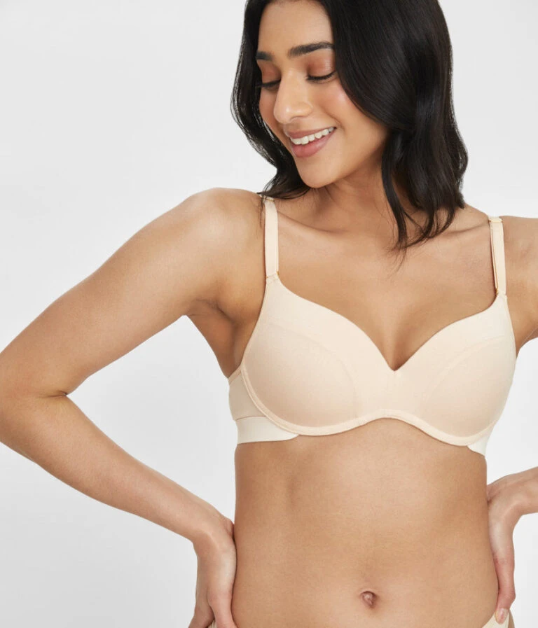 Outlet No Wire Bras Store -Outlet No Wire Bras Store 1 on model front all day no wire push up toasted almond 768x897 1